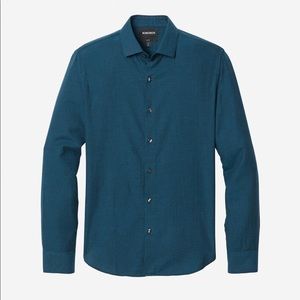 Bonobos unbutton down teal brushed herringbone shirt (medium, regular)